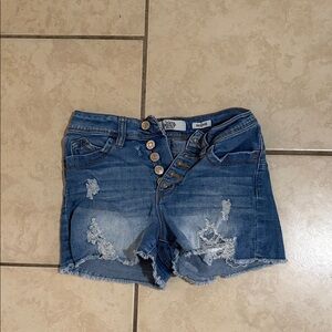 Trendy Distressed Blue Jean Shorts